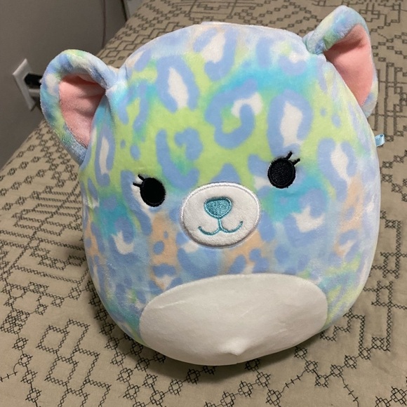 2021 Summer  KellyToy Squishmallow Lindsay 8" Cheetah Washable Blue - Picture 1 of 4